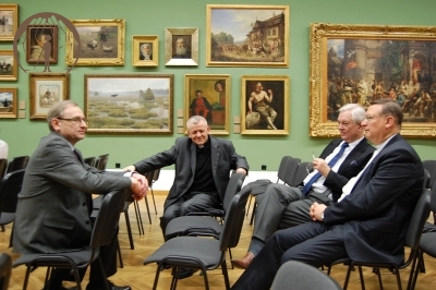  prof. Józef Fert (KUL), ks. prof. Antoni Tronina (KUL), prof. Krzysztof Pilarczyk (UJ) i ks. prof. Mirosław Wróbel (KUL)
